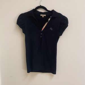 Black Burberry Short Sleeve Polo - Women's Small